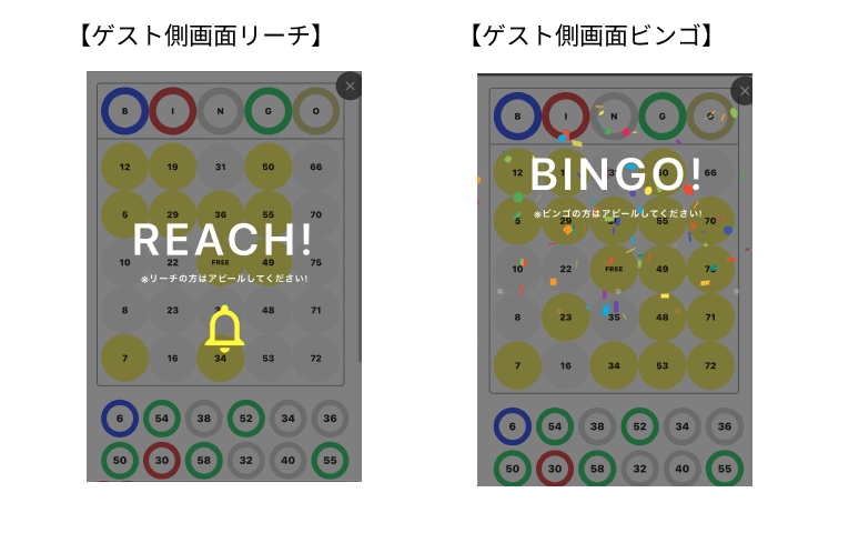 リーチビンゴ時のモーダル